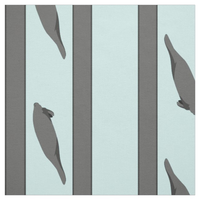 Le lamantin barre le tissu turquoise gris (Échantillon)