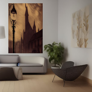 Le lampadaire de la ville   AI Art Poster