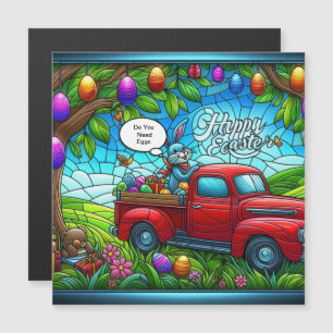 Le lapin de Pâques arrose sa poussière magique.