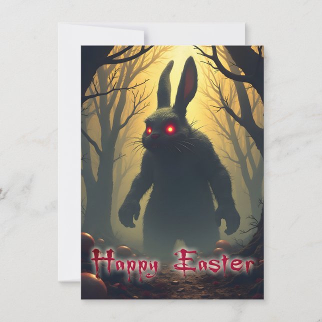Le lapin de Pâques Éffrayant dans la forêt ombragé (Devant)