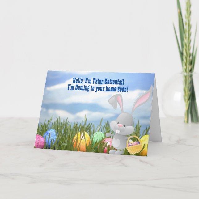 Le lapin de Peter est sur sa carte de Pâques de (Devant)