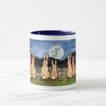 "Le lapin tasse de café de famille de lapin dans