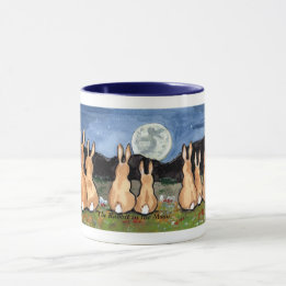 "Le lapin tasse de café de famille de lapin dans