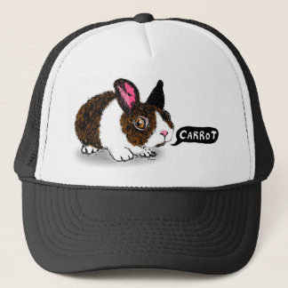 Le lapin veulent le casquette de carotte