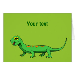 Le lézard vert mignon de bande dessinée badine l