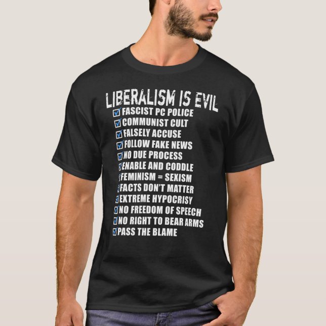 Le libéralisme est mal avec les T-shirts des cases (Devant)