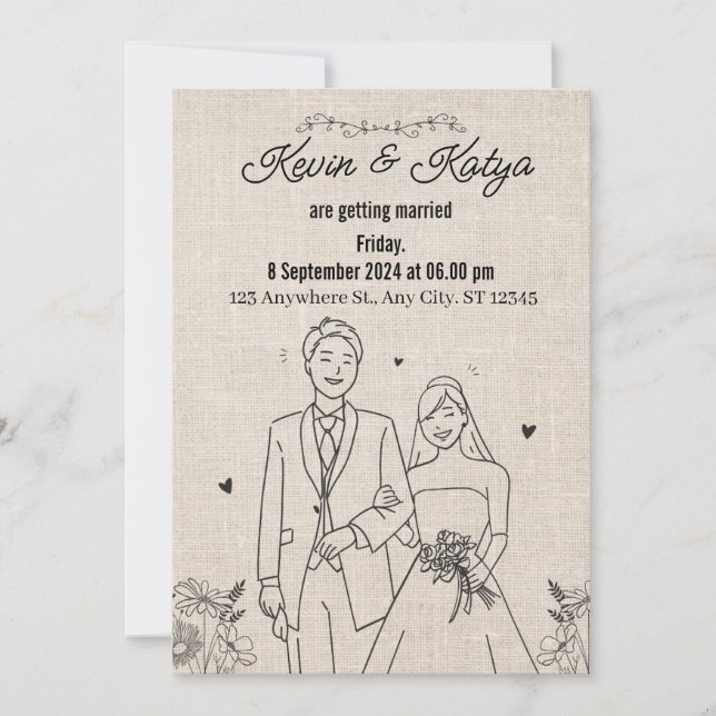 Le lien d'une vie : une invitation de mariage (Devant)