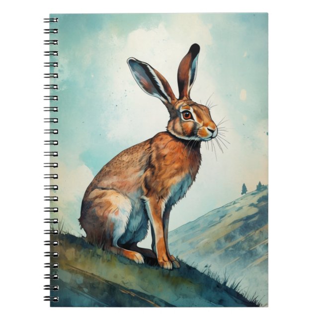 Le lièvre lapin sur une colline | Carnet (Devant)