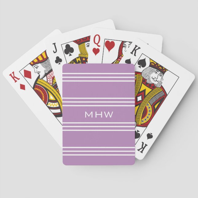 Le lilas barre les cartes de jeu faites sur (dos)