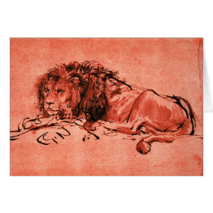 LE LION DU CAP MENANT VERS LE BAS, Rouge Noir
