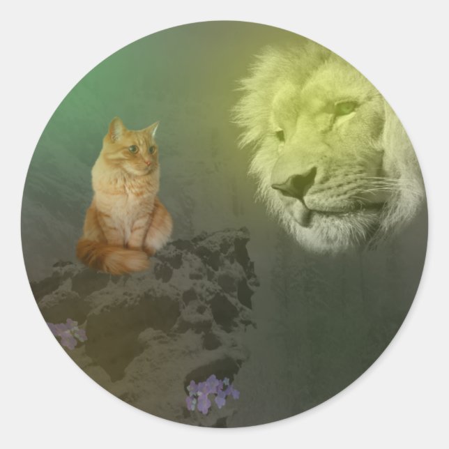 Le Lion Et Le Chat, Stickers Ronds (Devant)