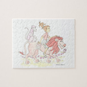 Le lion rose et les animaux roses Puzzle