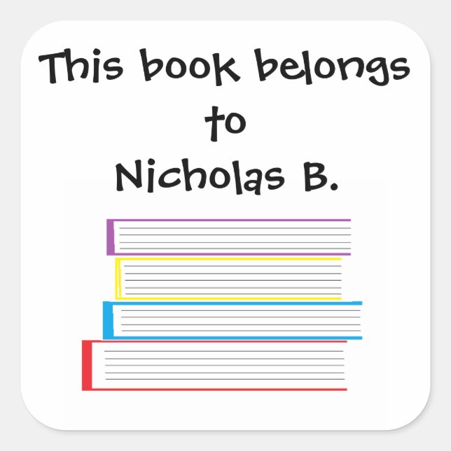 Le "livre appartient à…" Autocollants (Devant)