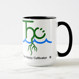Le logo heureux de la tasse 2x de cultivateur