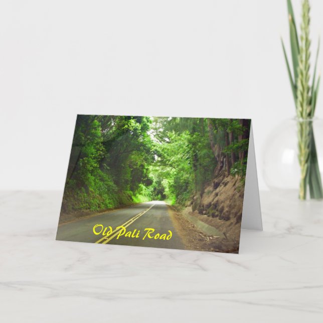 Le long chemin de la maison, Old Pali Road carte (Devant)