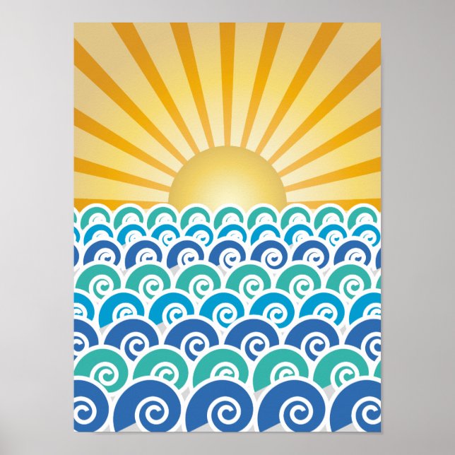 Le long de la vague affiche bleue (Devant)