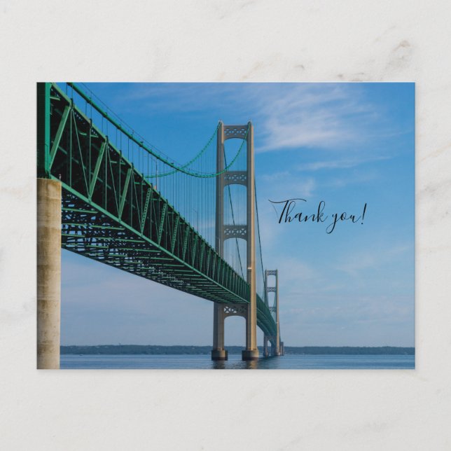 Le long du pont Mackinac, carte postale de remerci (Devant)