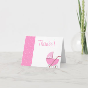 Le long est venu un Merci de baby shower de rose
