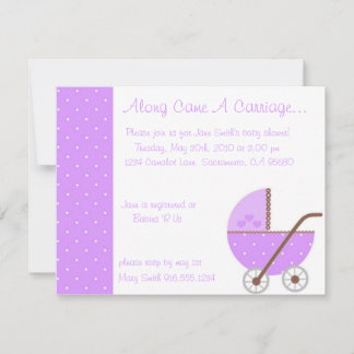 Le Long Est Venu Une Invitation De Baby shower Pur