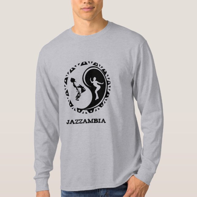 Le long T-shirt sleeve des hommes de Jazzambia Yin (Devant)