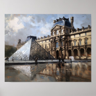 Le Louvre Paris France Paysage Art Imprimer Poster