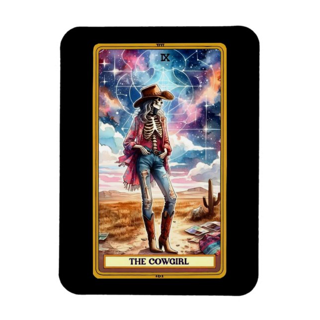 Le Magnet de la carte Tarot Cowgirl (Vertical)