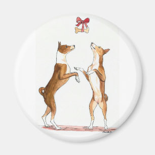 Le magnet de l'art du chien dansant de Basenji
