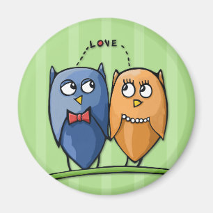 Le Magnet vert de l'amour du hibou