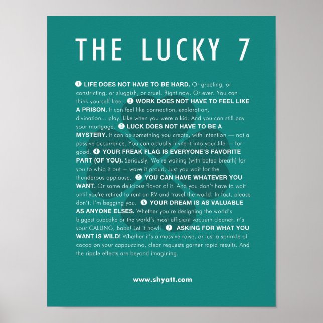 Le manifeste Lucky 7 - affiche 11x14 (Devant)