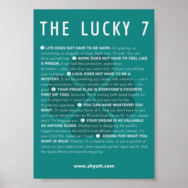 Le manifeste Lucky 7 - affiche 5x7 (Devant)