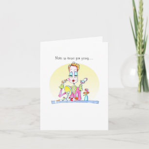Le maquillage vous garde jeune carte pour notes