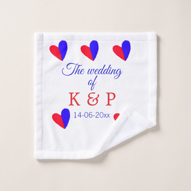 Le mariage d'ajouter le nom du couple date de la l (Gant de toilette)