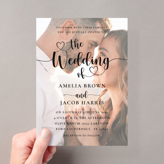 Le Mariage Des Coeurs & Invitation Acrylique Photo (In situ (ordinateur de poche))