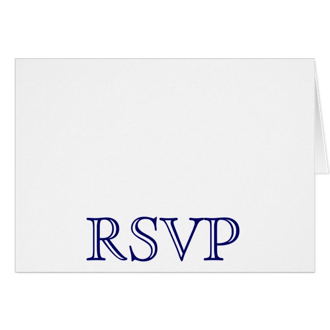 Le mariage RSVP carde le bleu marine et le blanc (Devant horizontal)