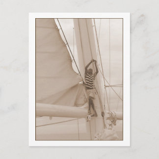 Le marin dans la carte postale Sepia Rigging