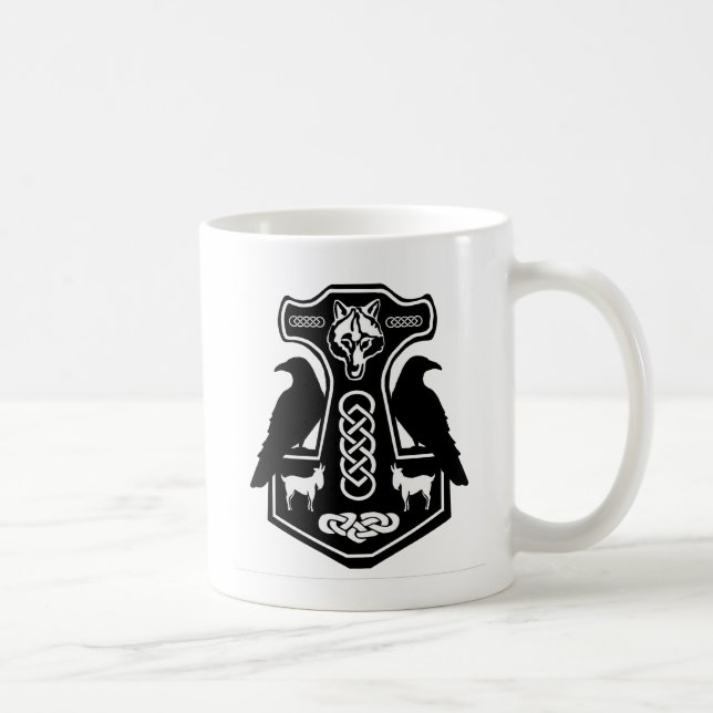 Le marteau du Thor païen avec la tasse de Raven (Droite)