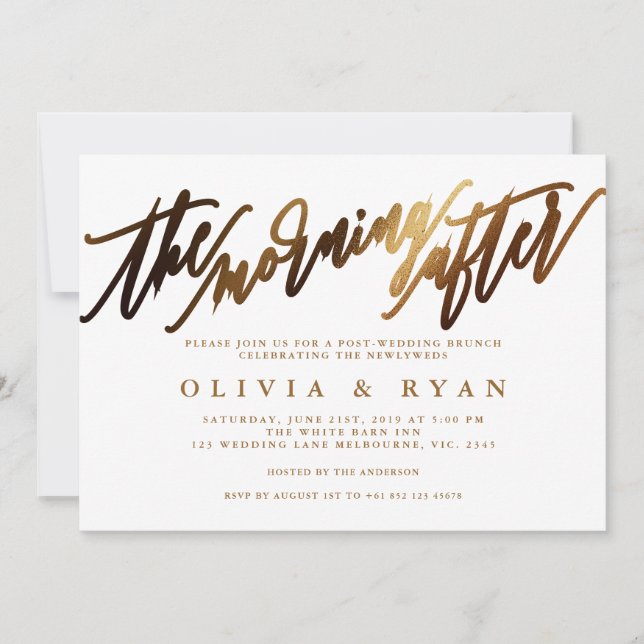 Le matin après le brunch post-mariage invitation (Devant)