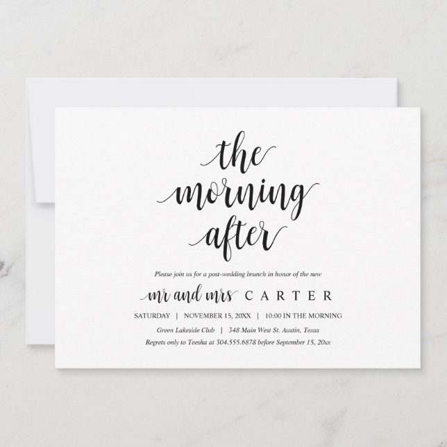 Le Matin Après, Postez mariage Brunch Invitation (Devant)