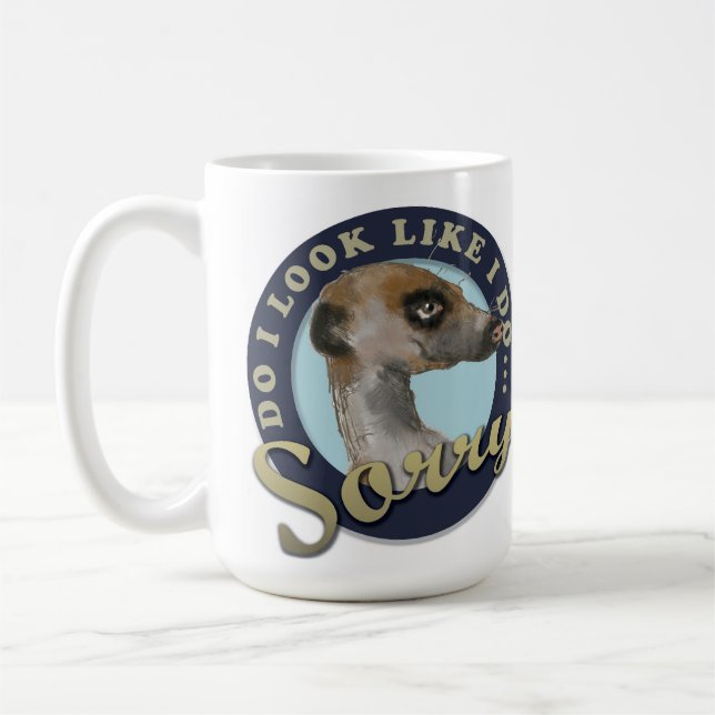 Le Meerkat avec la tasse d'attitude (Gauche)