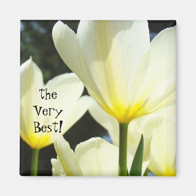 Le meilleur ! aimant Cadeaux du patron Tulipes bla (Devant)