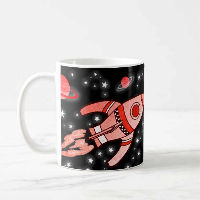"Le meilleur fils de l'univers" mug rouge noir (Gauche)