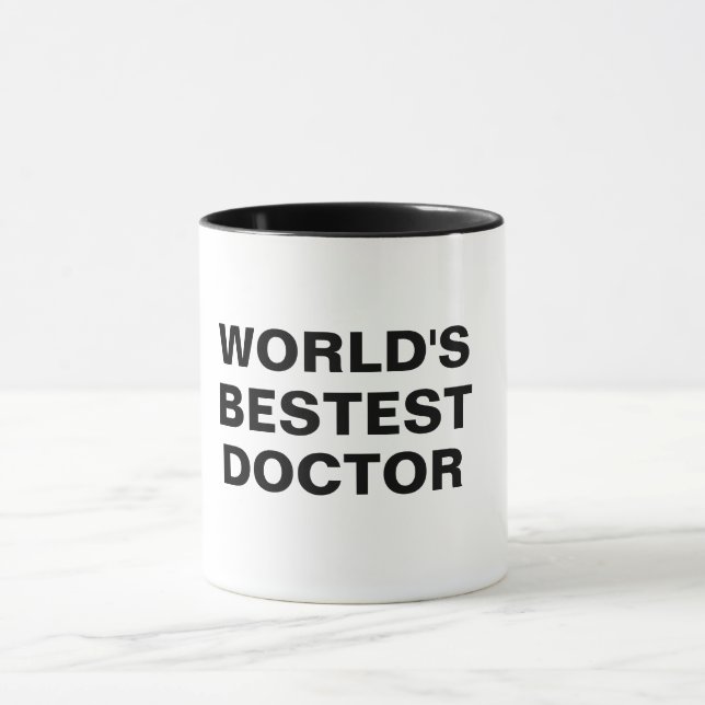 le meilleur médecin du monde jeu de mots drôle mug (Centre)
