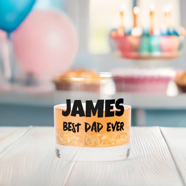 LE MEILLEUR PÈRE JAMAIS PERSONNALISÉ EN VERRE DE W (Insitu (Baby Shower))