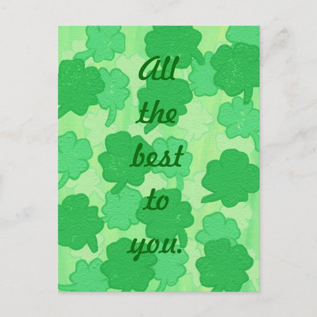 Le meilleur pour vous, cartes postales Shamrocks (Devant)