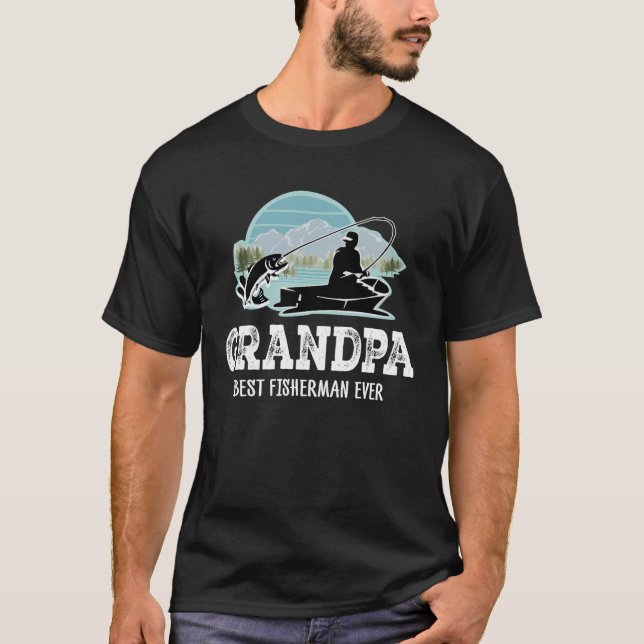 Le meilleur T-shirt de pêcheur de grand-papa (Devant)