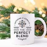 Le mélange parfait café Mariage cadeau café Mug<br><div class="desc">Le Mélange Parfait. Ajoutez une touche amusante de couleur et de style unique à votre mariage ou à votre douche nuptiale préférée. Un sac de douche nuptiale est un grand complément à la planification de la fête. Ces sacs uniques seront facilement utilisés comme un cadeau et peuvent servir comme une...</div>