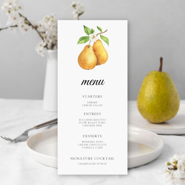 Le menu de la douche de mariée à la poire parfaite (Créateur téléchargé)