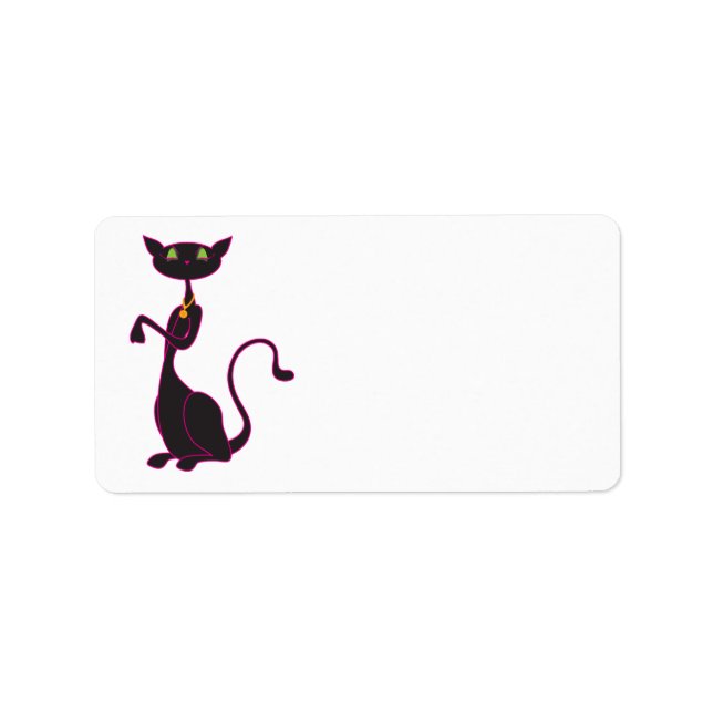 Le Meow Noir Étiquettes de adresse (Devant)
