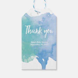 Le Merci étiquette l'aquarelle d'Aqua des
