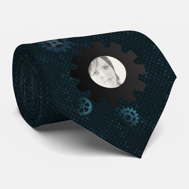 Le métal bleu embraye la cravate de photo (Roulé)